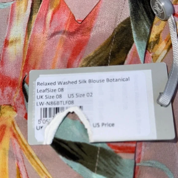 NWT Pure Collection Silk floral Long Sleeve Button Down Shirt - Picture 9 of 16